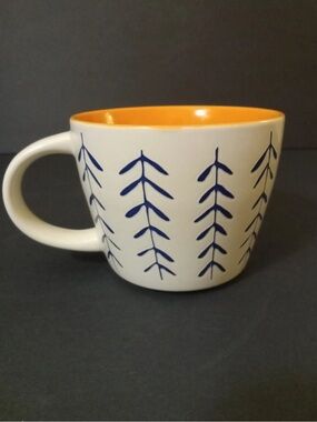 Opalhouse Stoneware Ceramic Vine Orange Pink Interior 16 oz Coffee Cup Mug Soup